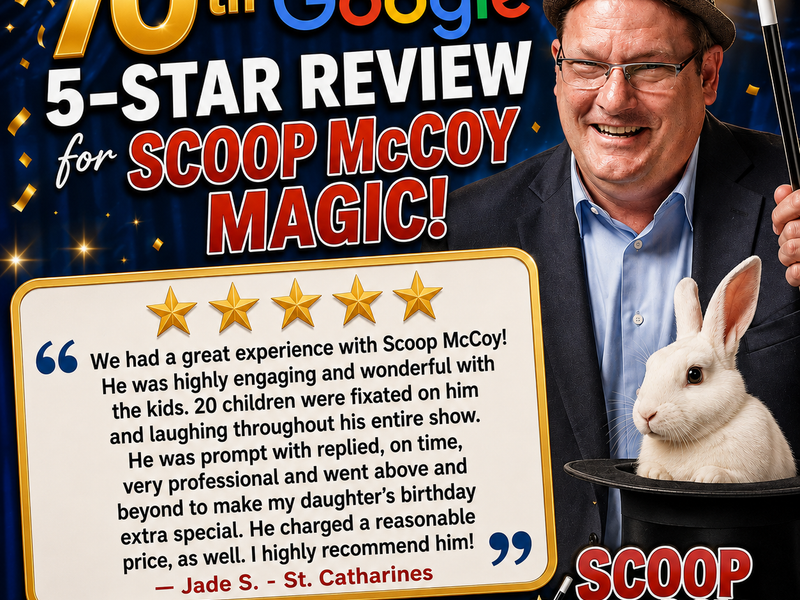 Google review for Scoop McCoy Magic