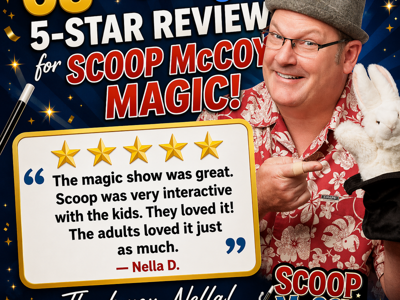 Google review for Scoop McCoy Magic